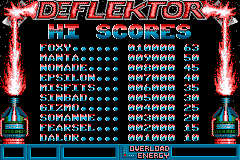 Deflektor (Homebrew) — Title screen
